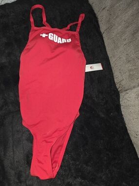 Red Lifeguard One-Piece Swimsuit